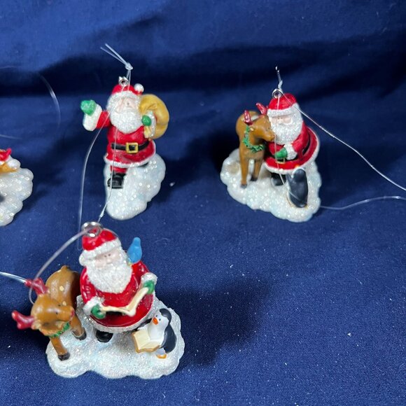 Russ Berrie & Co Christmas Ornaments Set Of 6+2 Extra Santa Holiday Decor - Picture 3 of 3
